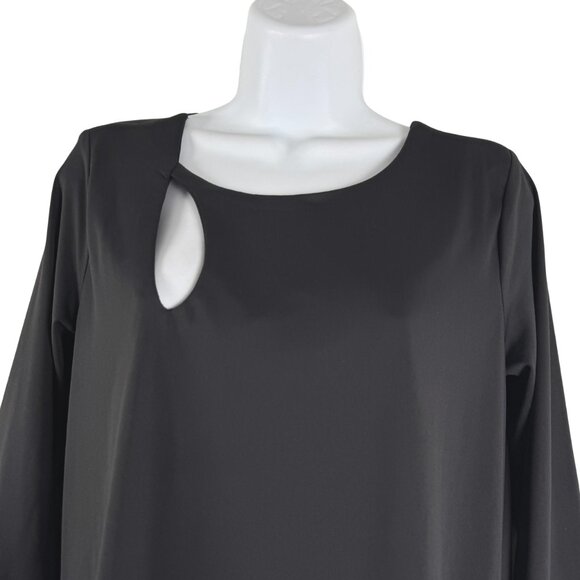 Lulu B Top Small Black 3/4‎ Sleeve Cutout Nylon Spandex Stretch NWT TP-3418 - Picture 4 of 10